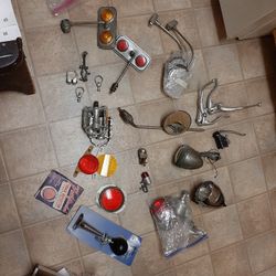 Vintage bicycle motorcycle and other small parts headlamps reflect reflector's mirrors Harley Davidson side mirrors Bros
