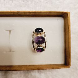 Sterling Silver and amethyst ring size eight and a half