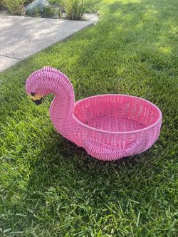 Wicker Flamingo Basket