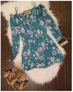 Floral Romper Green 