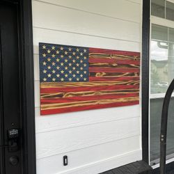Rustic wooden American flag- hand made.