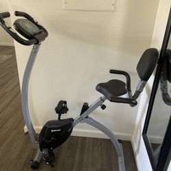 BCAN Folding Exercise Bike, Magnetic Upright Bicycle with Heart Rate, Speed, Distance, Calorie Monitor, 330LBS Support - Grey/Black 2020 Version