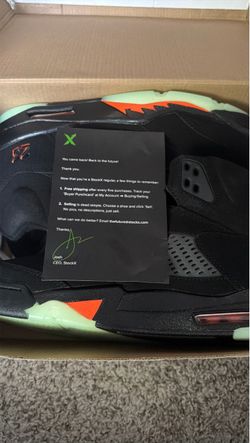 Air Jordan 5 Black Green Orange Sneakers