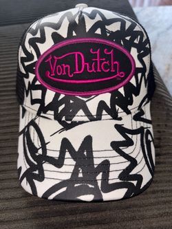 Von Dutch Trucker Hat Black White Graffiti