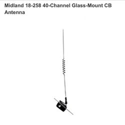 Midland 18-258 40-Channel Glass-Mount CB Antenna 