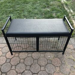 Heavy-Duty Metal Storage Bench w/Cushion