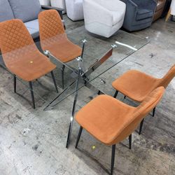 Glass Dining Table Set for 4