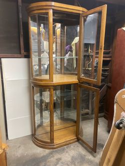 Oak Tall Curio Cabinet
