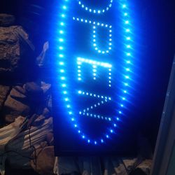 "OPEN" Sign/ 3 Different Lighting Buttons On Back