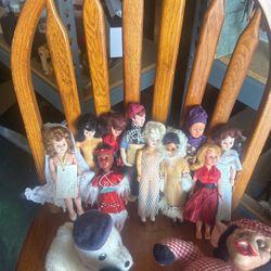 1940’s Molded Plastic Dolls 10 Total $20 For All Or Scottish Terrier Dog With Cap $5  Or 1940’s Monkey $15 Everything For 35 