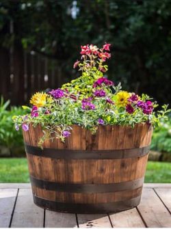 Real Wood Oak Potting Barrel
