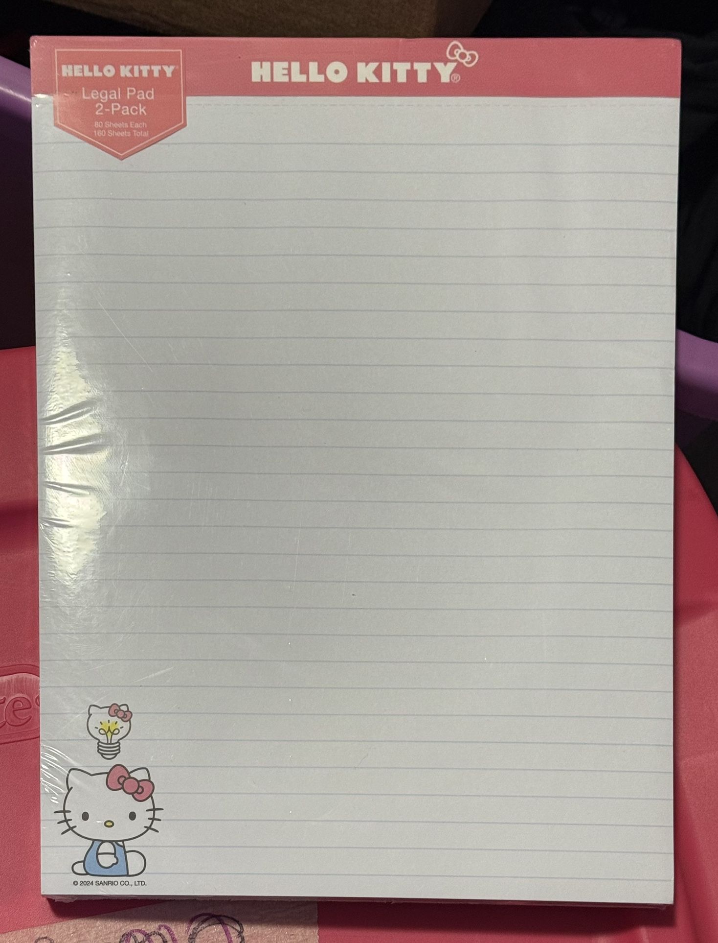 Sanrio Hello Kitty Legal Pad Note Pad 2-Pack New