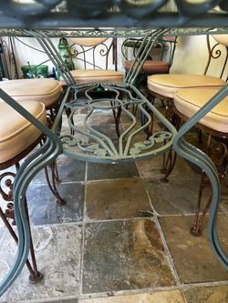 Wrought iron mcm garden patio dining set