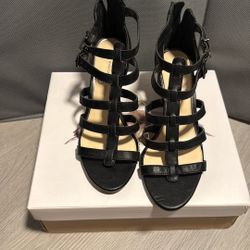 Womens 6.5 Black Wedge 3 Inch