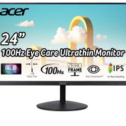 Acer SB242Y EBI 23.8" Full HD (1920 x 1080) IPS Zero-Frame Gaming Office Monitor