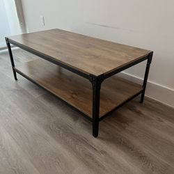 Wooden And Metal Coffee Table In Perfect Condition 