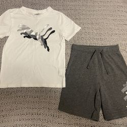Boys Puma Shirt And Shorts Set Size 7-8