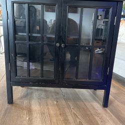 Target Black Glass Door Accent Cabinet / Buffet / Coffee Bar