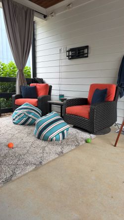 Beautiful Outdoor Wicker Patio Set – Complete 6-Piece Conversation Set