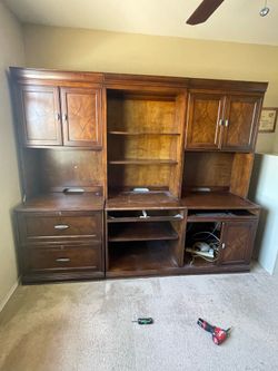 Office desk with shelves
