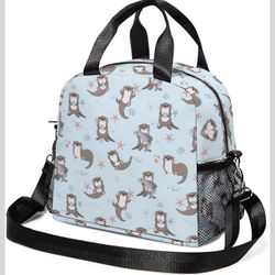 Nutria - Lonchera portátil, lonchera de dibujos animados, con aislamiento, con correa de hombro ajustable, para trabajo, viajes, picnic