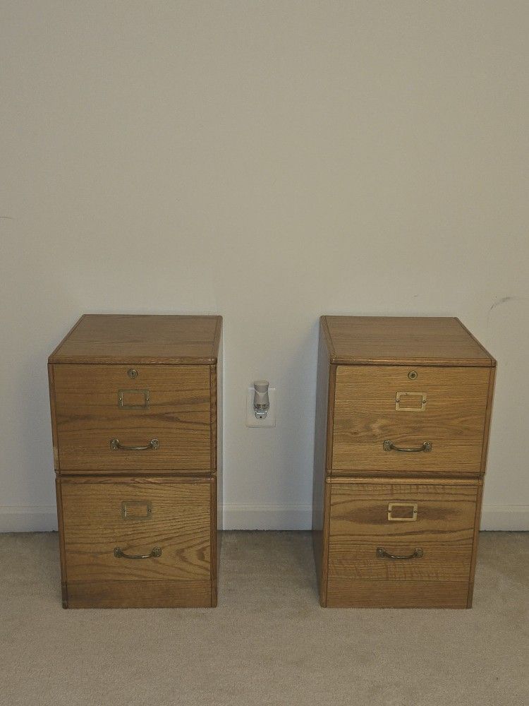 2 Wooded File Draws