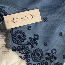Jeans Dress Embroidered In The Short Sleeves