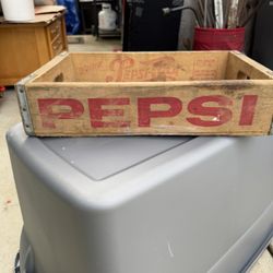 VTG Old 1964? DRINK PEPSI-COLA DIVIDED Wooden Pop Crate Carrier Wood Box Case
