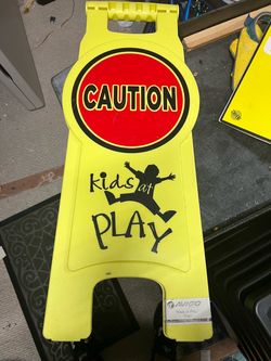 Caution street sign
