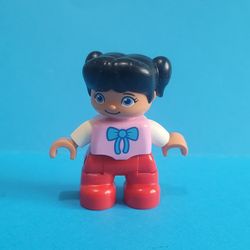 Lego Duplo Kid Children Child Girl 2" Action Figure Pink Shirt Red Pants.