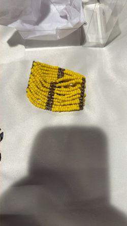 glass bead roll stretch bracelet, featuring a chunky multi-strand design with A Gold Tone Beaded On Metal Silver Spring Flex, $10