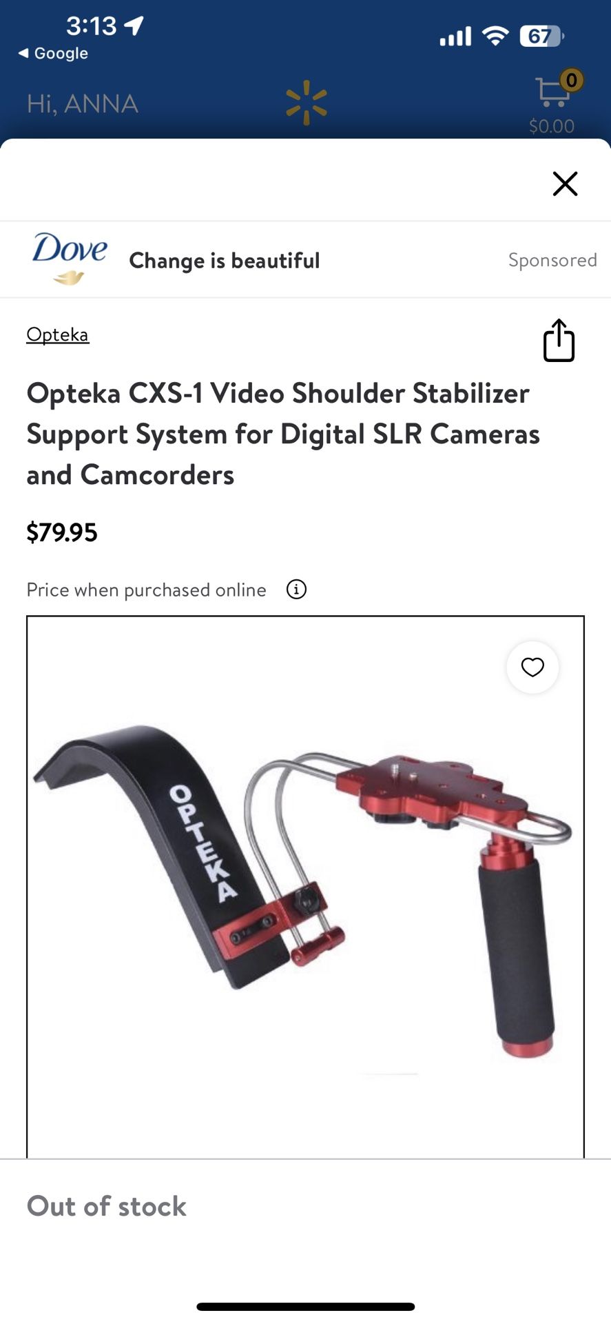 Video Shoulder Stabilizer Support System for Digital SLR Cameras and Camcorders