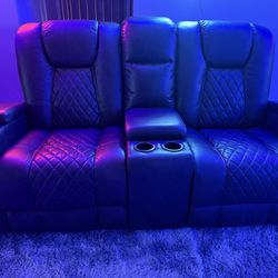 leather recliners 4 seats total with cup holders!