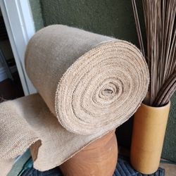 14" X 50 Yards Jute Burlap Finished Edge Fabric Roll  New