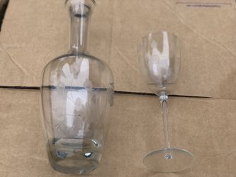 Crystal Decanter and 5 glasses