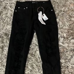 Purple Brand Black Ripped Jeans