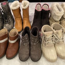 7 PAIR OF GIRLS CHILDRENS SHOES BOOTS USED