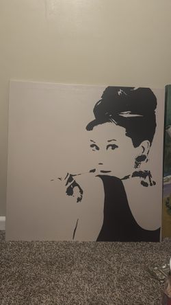 Audrey Hepburn framed canvas