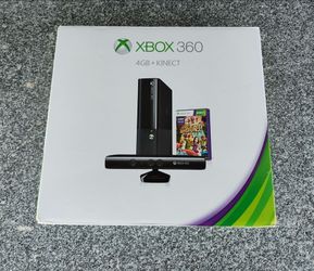 Black Microsoft Xbox 360 4 gb E System Console NEW Sealed Kinect Adventures