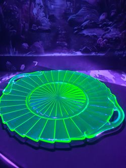 Uranium Glass Charcuterie Plate