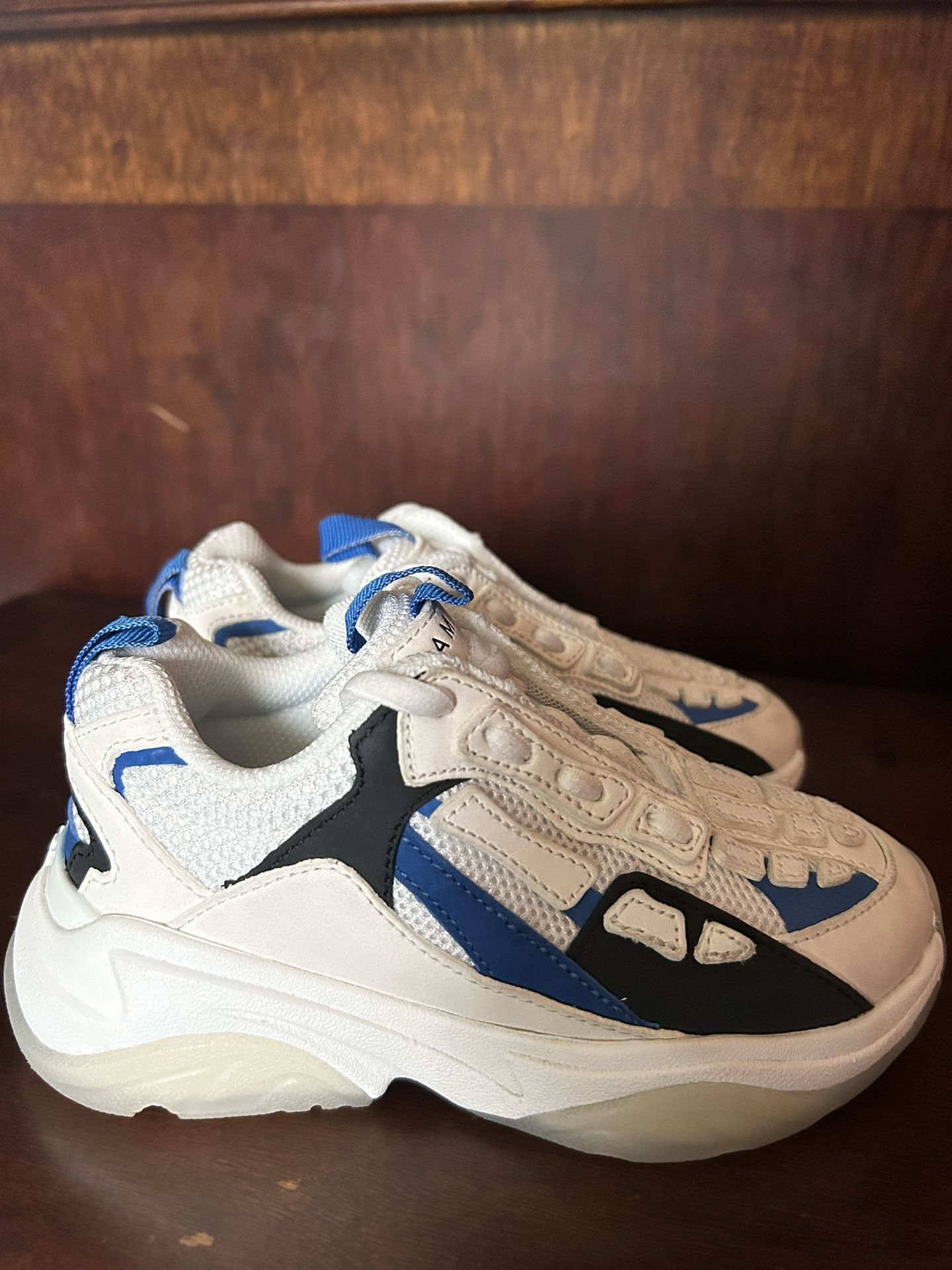 AMIRI kids White And Blue Bone Runner Sneakers