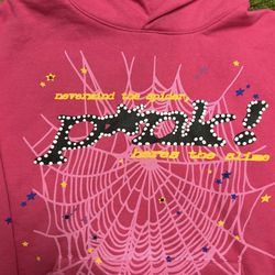 Pink Sp5der Hoodie Size S