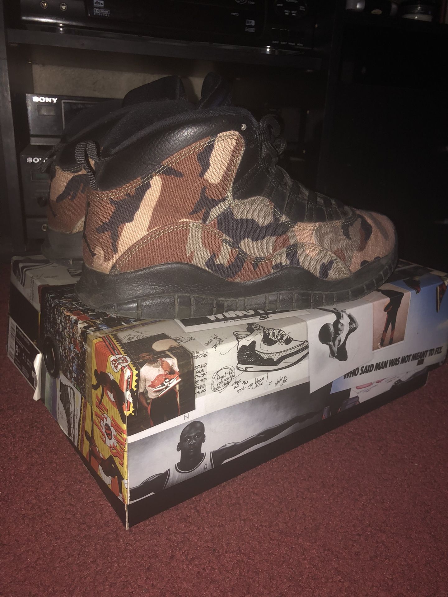 Air Jordan Retro 10’s CAMO/BLACK (size:8.5)