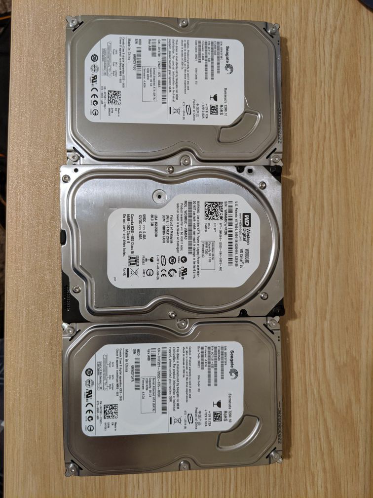 3 Hard drives, SATA 3.5"