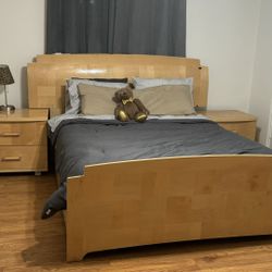 queen bedroom set 100% italian wood design 