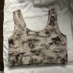 Top Deportivo De Punto acanalados Teñida Gris/negro Size Mediano 