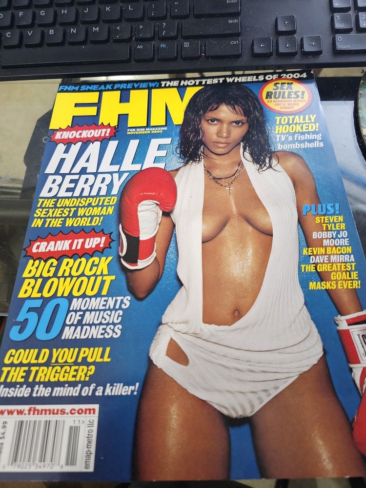 FHM, For Him Magazine November, 2003 Halle Berry Cover and pictorial, Bobby Jo Moore