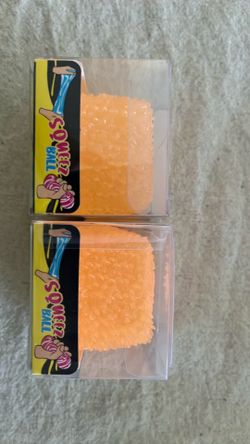 Set of 2 no brand orange squeeze stretchy jelly cubes
