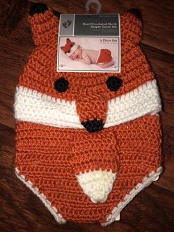 Crochet Fox 🦊 Set - 0/9 Months - Infant Photo Prop Outfit