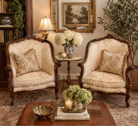 Victorian Carved Walnut Parlor Chairs